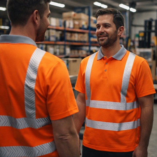 Rail Spec Short Sleeve Polo Shirt – Orange – Recycled Polyester & Cotton – Industrial
