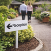 Reception Left Verge Signs with Post – 450mm x 150mm – 2mm Aluminium – Outdoor Use
