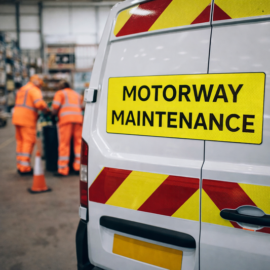 Reflective Vehicle Marking Panel – Magnetic or Vinyl – Chapter 8 Compliant – Maintenance Use
