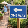 One Way Arrow Left Traffic Sign – 600mm x 450mm – Polypropylene – Indoor/Outdoor Use