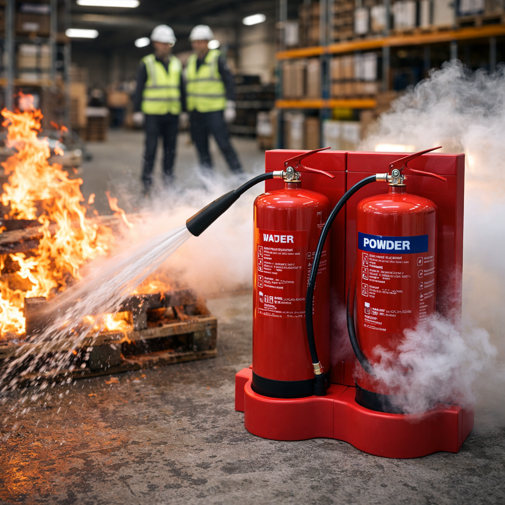 Fire Extinguisher Bundle – Red – High-Impact Polypropylene – Commercial Use