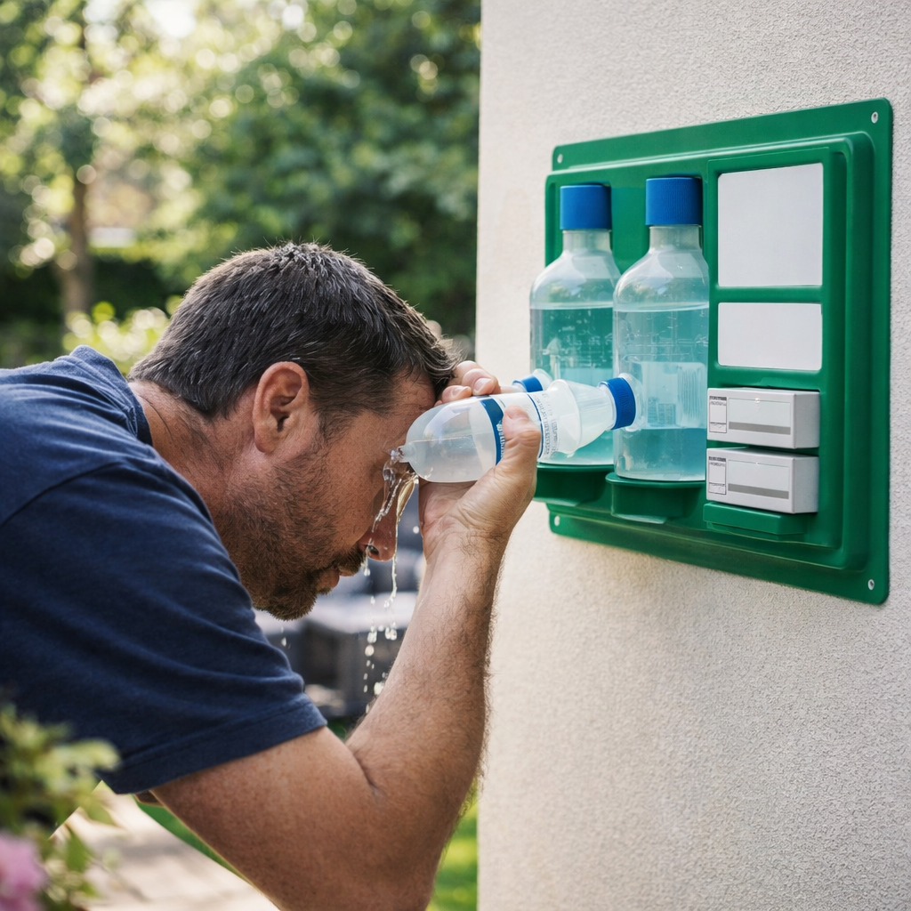 Double Eyewash Station – 27cm x 38cm – Wall Mountable – Workplace Safety