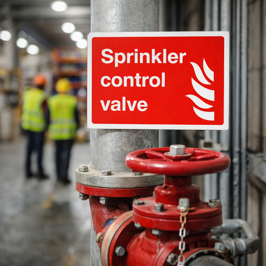 Sprinkler Control Valve Signs – Customizable – Safety Signage – Industrial Use