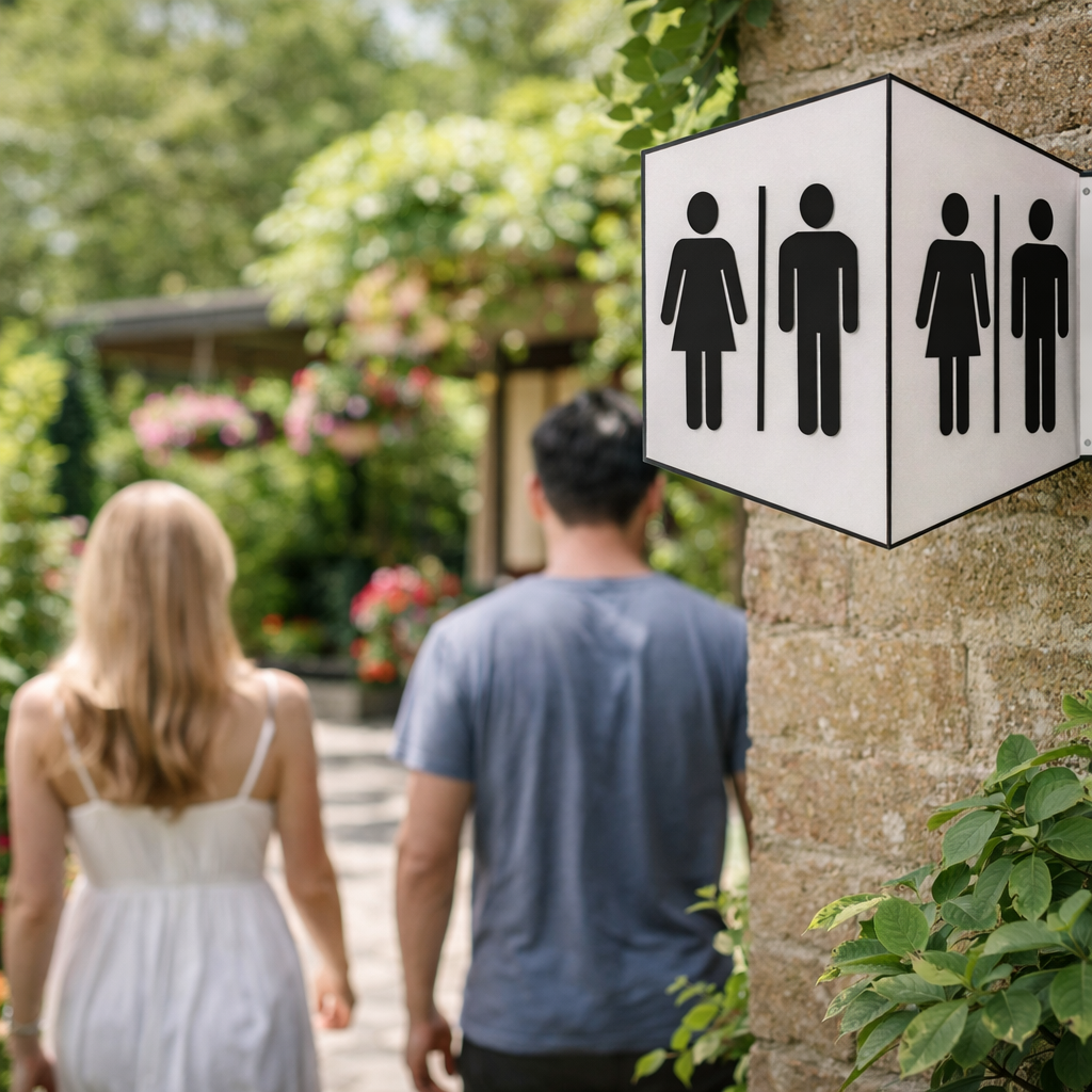 Toilet Projecting Sign – 150mm x 200mm – Rigid Plastic – Indoor/Outdoor Use