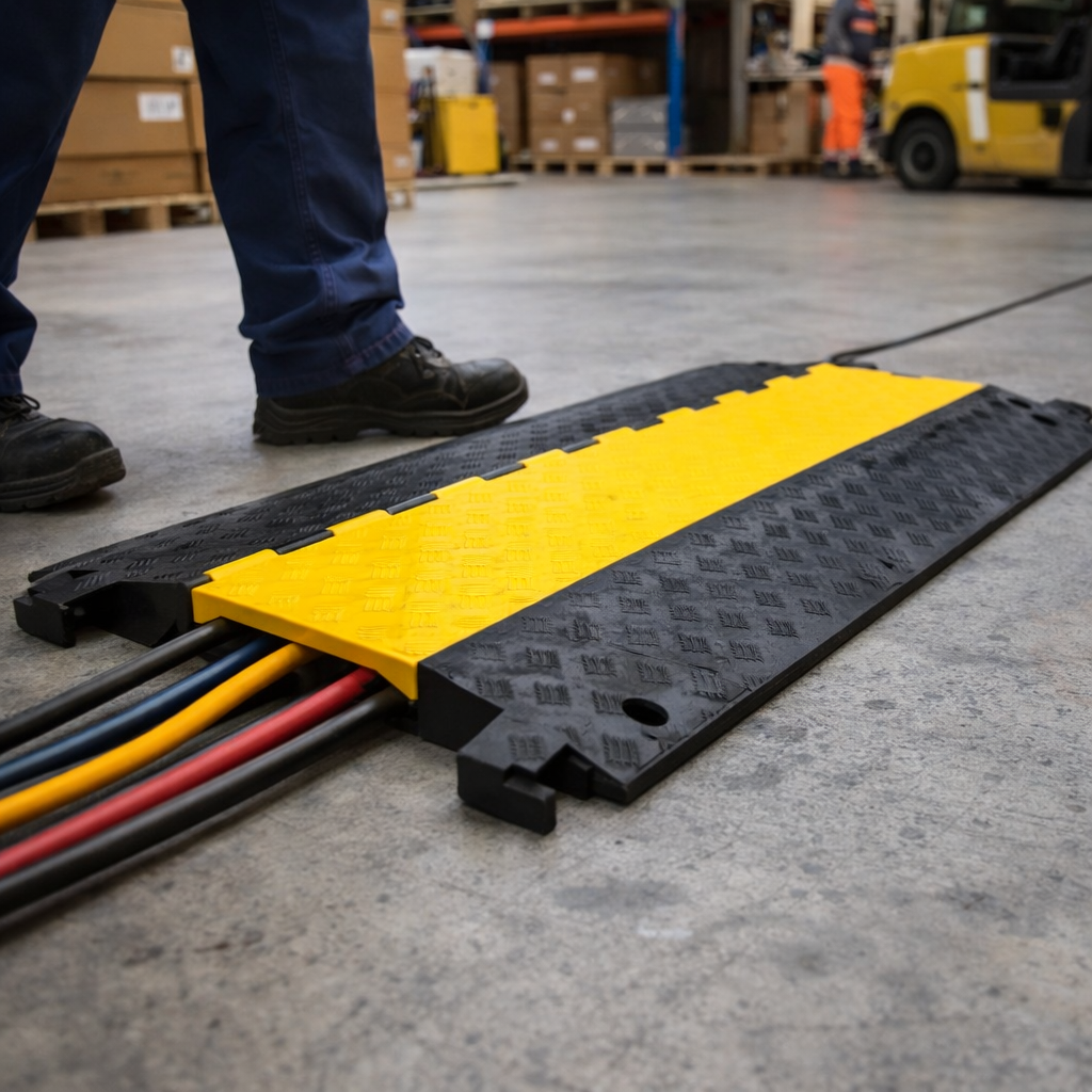 Heavy Duty Cable & Hose Ramp – 75mm High x 600mm x 960mm – Industrial Use