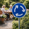 Mini Roundabout Reflective Traffic Sign – 600mm – 3mm Aluminium – Outdoor Use