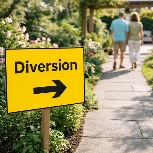 Diversion Arrow Right Traffic Sign – 600mm x 450mm – Rigid Plastic – Indoor/Outdoor Use