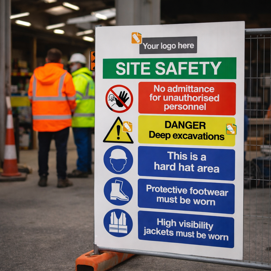 Custom Site Entrance Sign – 6mm Correx – Industrial Use