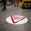 Stop Give Way Floor Graphic – 400mm Diameter – Polycarbonate – Industrial