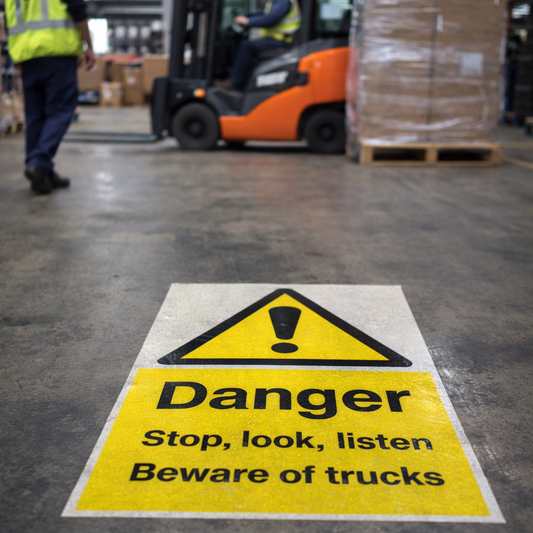 Danger Floor Graphic – 400mm x 600mm – Polycarbonate – Industrial Use
