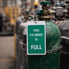 This Cylinder Is Full Double Sided Safety Tag (Pack of 10) – 80mm x 150mm – Matt PVC – Industrial Use