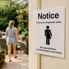 Notice This Is An All Gender Toilet Sign – 1mm Rigid Plastic – Indoor & Outdoor Use