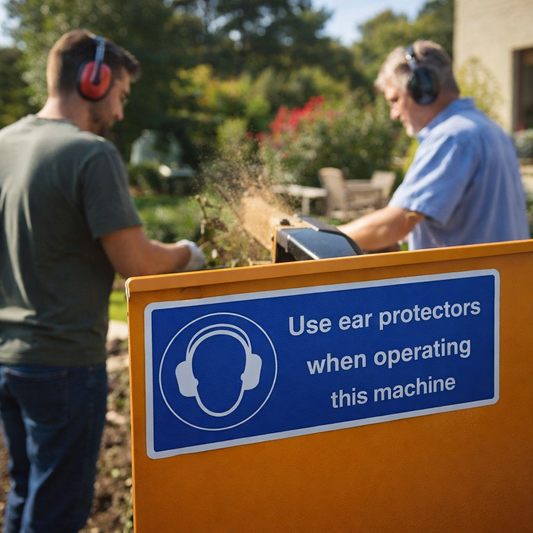 Use Ear Protectors When Operating Machine Safety Sign – 1mm Rigid Plastic – Indoor/Outdoor