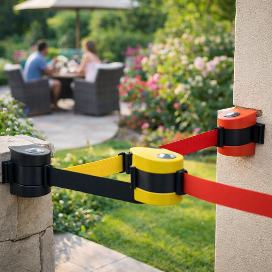 Wall Mounted Retractable Barrier – 9.1m – Industrial Use