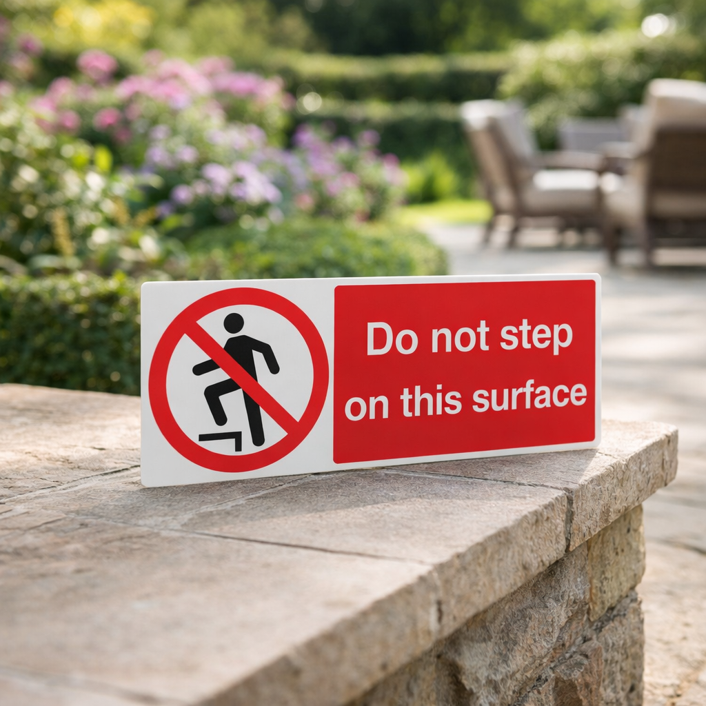 Safety Sign – Do Not Step – 1mm Rigid Plastic – Indoor/Outdoor Use