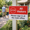 Visitor Sign In Office Sign – 600mm x 450mm – Rigid Plastic – Indoor/Outdoor