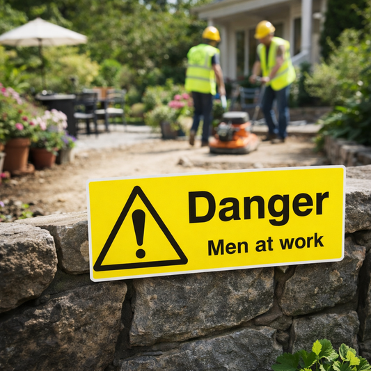 Danger Men at Work Signs – 1mm Rigid Plastic – Indoor/Outdoor Use