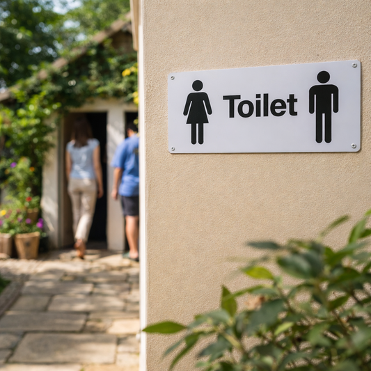 Toilet Signs with Symbols – 1mm Rigid Plastic – Indoor/Outdoor Use