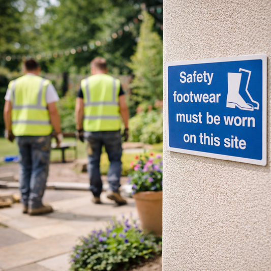 Safety Footwear Sign – Rigid Plastic & Vinyl – Indoor & Outdoor Use