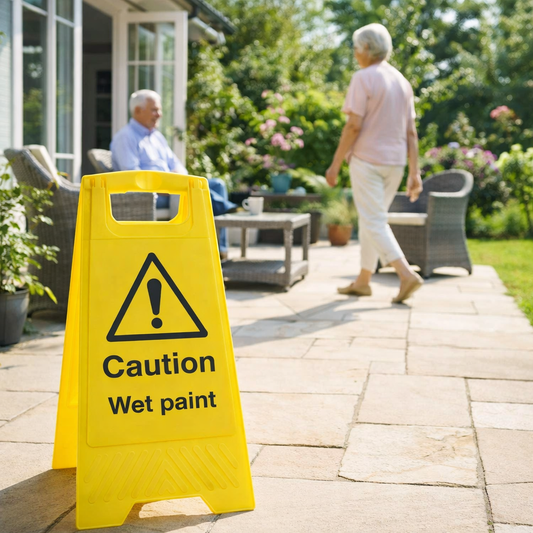Caution Wet Paint Plastic 'A' Board Sign – 300mm x 600mm – Polypropylene – Indoor & Outdoor Use