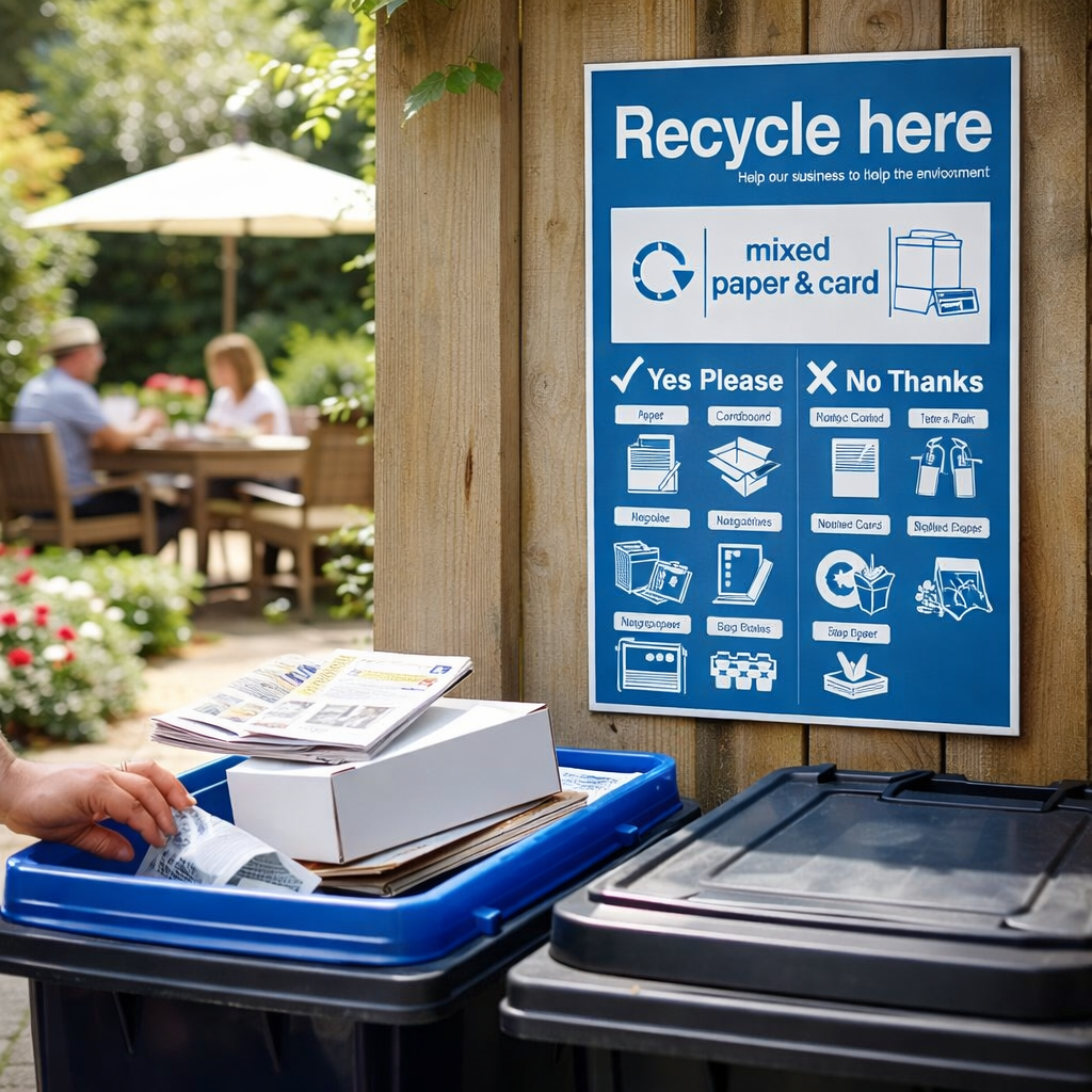 Recycle Paper & Cardboard Sign – Highly Visible – Indoor/Outdoor Use
