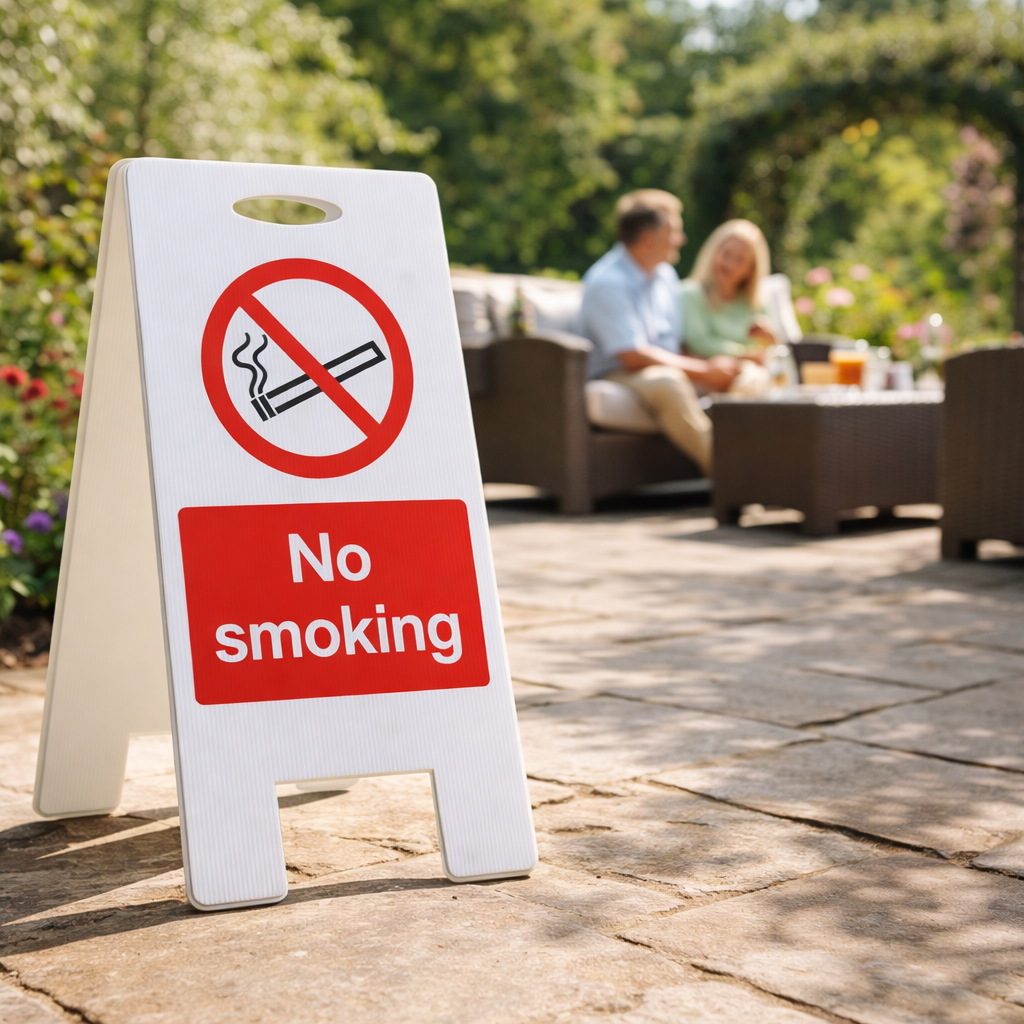 No Smoking Sign – 300mm x 600mm – Fluted Polypropylene – Indoor/Outdoor Use