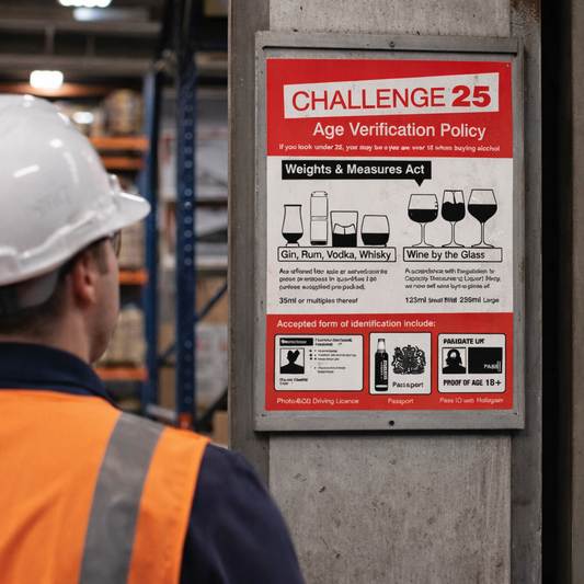 Age Verification Policy Signs – 35ml – Compliance Signage – Commercial Use