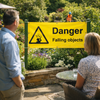 Danger Falling Objects Banner – 1270mm x 610mm – PVC with Eyelets – Indoor/Outdoor
