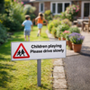 Children Playing Verge Sign with Post – 450mm x 150mm – 2mm Aluminium – Outdoor Safety