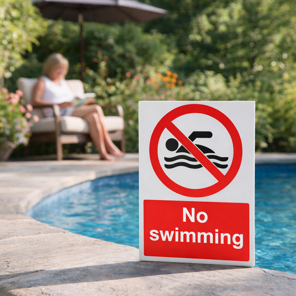No Swimming Safety Signs – Rigid Plastic – Indoor/Outdoor Use