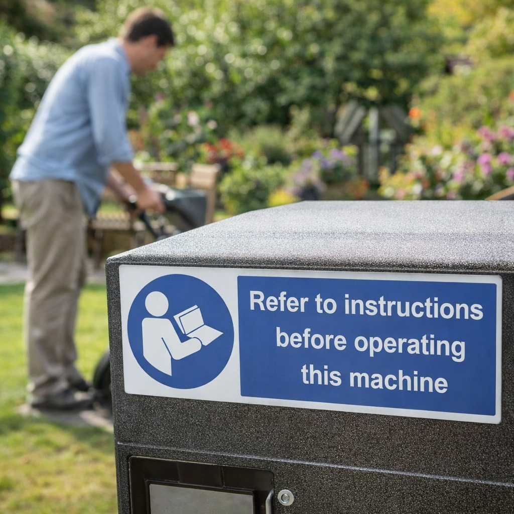 Refer to Instructions Before Operating This Machine Safety Signs – Rigid Plastic & Vinyl – Indoor/Outdoor Use