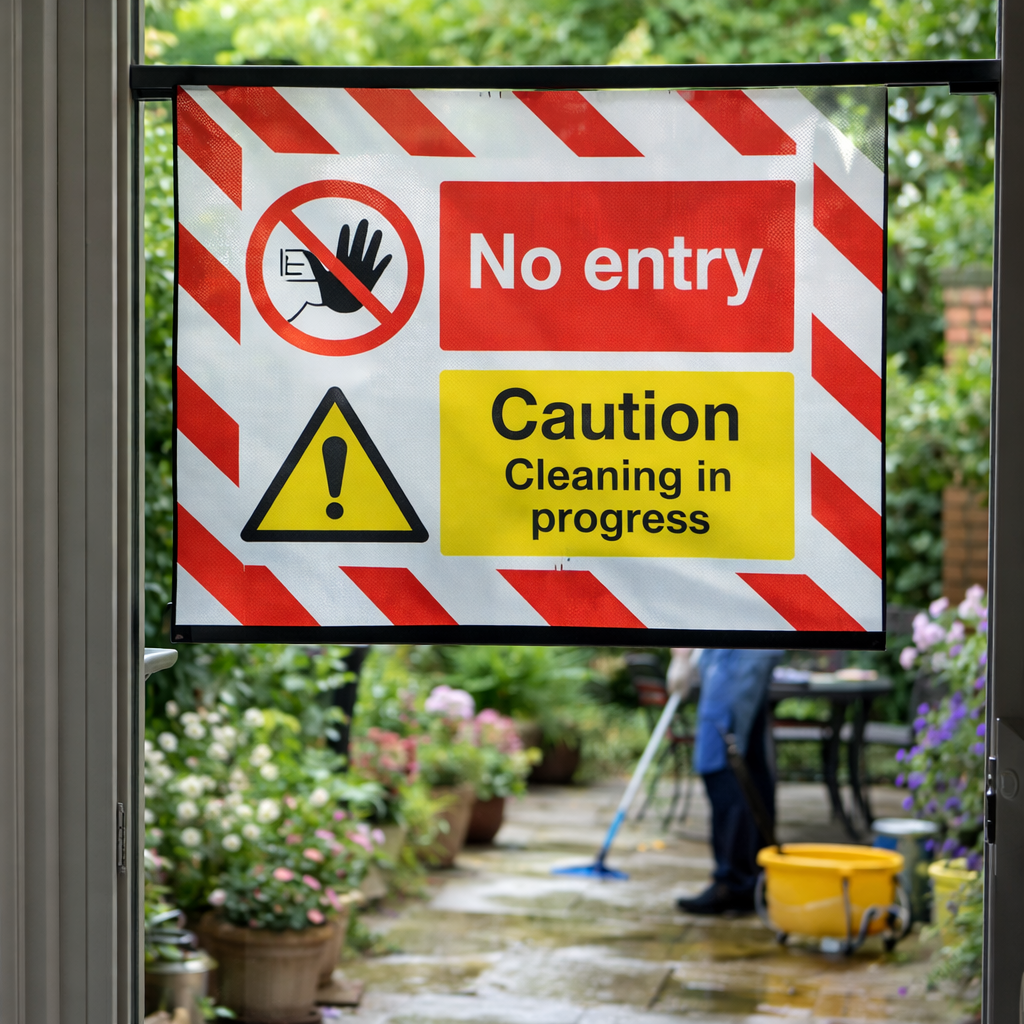 Door Screen Sign – 600mm x 450mm – Flame Resistant PVC – Indoor/Outdoor Use