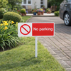No Parking Verge Sign with Post – 450mm x 150mm – Durable Aluminium – Outdoor Use