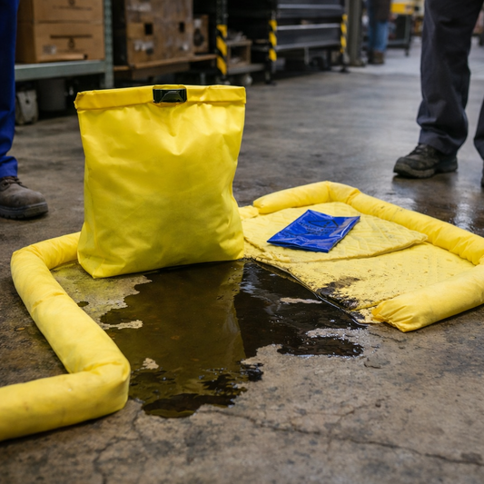 20 Litre Spill Kits – Waterproof Clip Bag – Maintenance, Oil & Chemical – Industrial Use