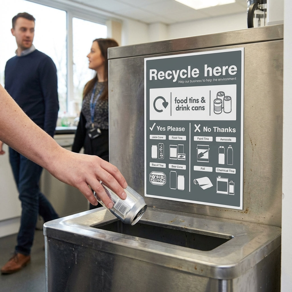 Recycle Signs – Food Tins & Drink Cans – Indoor/Outdoor Use