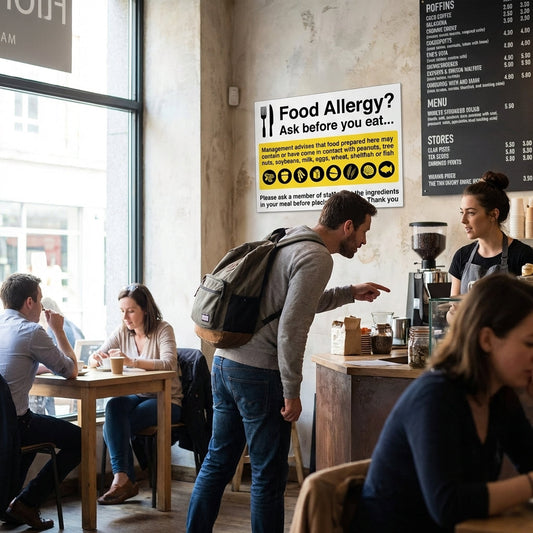 Food Allergy Notice Sign – 1mm Rigid Plastic – Indoor/Outdoor Use