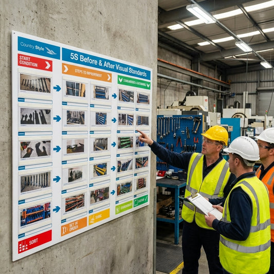 5S Visual Standards Board – 1200mm x 1300mm – Rigid Correx Plastic – Industrial Use