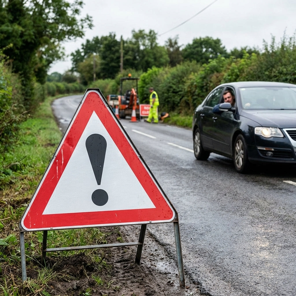 Other Danger Ahead Reflective Temporary Road Traffic Sign – Class RA1 – Zintec Plate – Industrial Use
