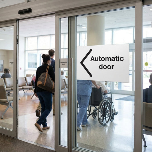 Automatic Door Signs – Slide to Left – Self-Adhesive Vinyl – Indoor Use