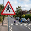 Pedestrians Crossing Ahead Reflective Traffic Sign – 600mm Triangle – Aluminium Composite – Outdoor Use (Class R2)