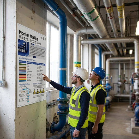 Pipeline Identification Poster – 400mm x 600mm – Rigid Plastic – Indoor/Outdoor Use