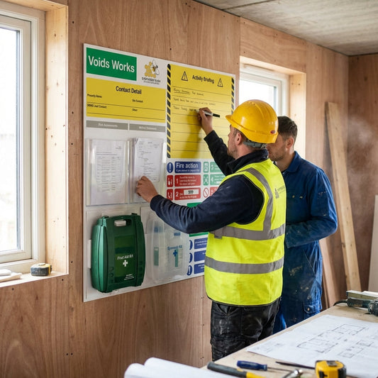 Safety Board with Briefing Area – 1000mm x 1000mm – Durable Plastic – Industrial Use