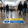 Caution Pedestrian Area Floor Graphic – 600mm x 400mm – Polycarbonate – Industrial Use