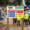 Site Safety Main Entrance Sign – Customizable – Durable Correx – Commercial Use