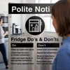 Refrigerator Safety Signs – 1mm Rigid Plastic & Vinyl – Indoor/Outdoor Use
