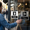 Push / Pull Double Sided Window Sticker – 150mm x 150mm – Face Adhesive Vinyl – Indoor Use