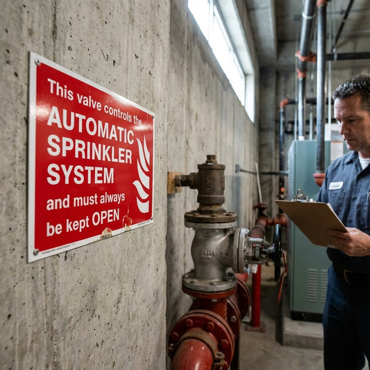 Automatic Sprinkler System Signs – Durable – Industrial Safety