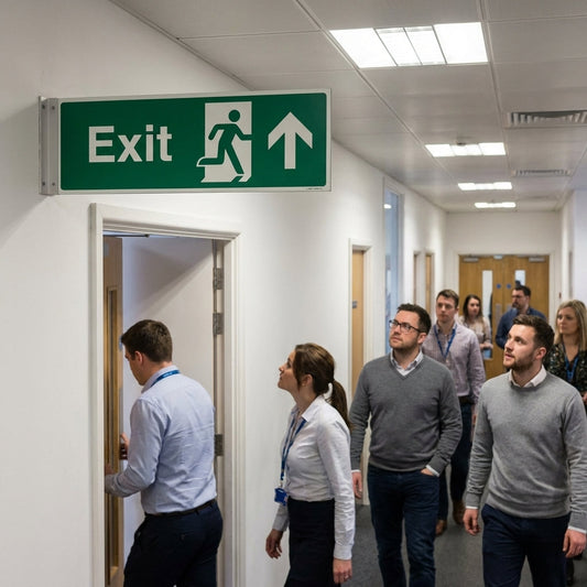 Exit Signs – Arrow Up/Right – Safety Compliance – Indoor Use