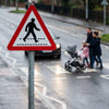 Pedestrians Crossing Ahead Reflective Traffic Sign – 600mm Triangle – Aluminium Composite – Outdoor Use (Class RA1)