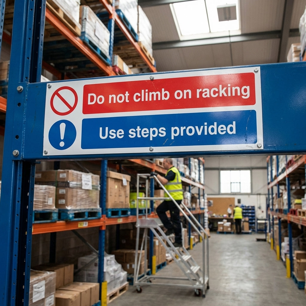 Safety Warning Sign – Do Not Climb – Rigid Plastic & Vinyl – Indoor/Outdoor Use